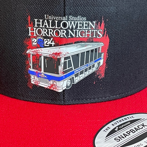Universal Studios 2024 Halloween Horror Nights Bloody Terror Tram Hat HHN 33 NWT - Picture 2 of 8